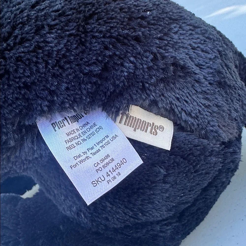 Pier One 1 Imports Black Scotty Dog Schnauzer PADEN Plush Plaid Paws NWT